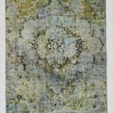 3x10 green tones turkish runner rug, 91x299cm