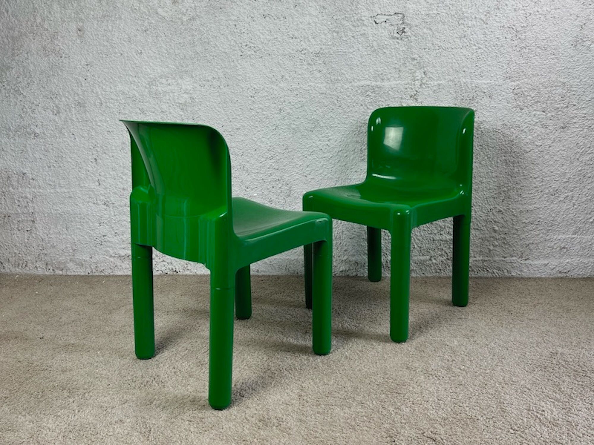 Chaise verte Kartell Modèle 4875 par Carlo Bartoli, années 70
