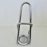 Chrome metal umbrella stand, space age, modernist, futuristic, 70's