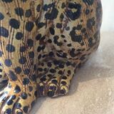 Enamelled terracotta leopard from the 60s Italy