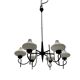 Italian Bronze Opaline Glass Chandelier 1950’s