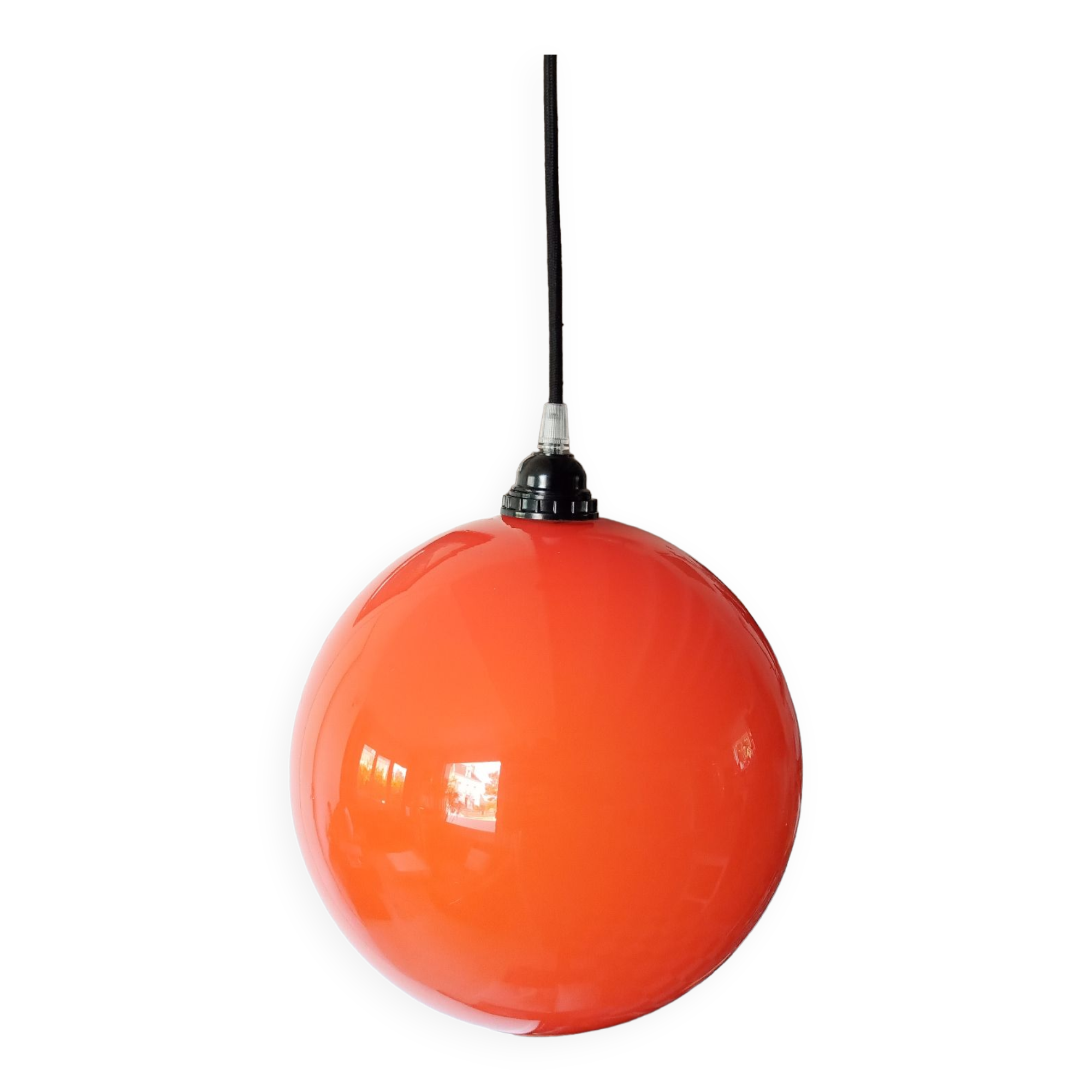Orange opaline suspension lamp 60s