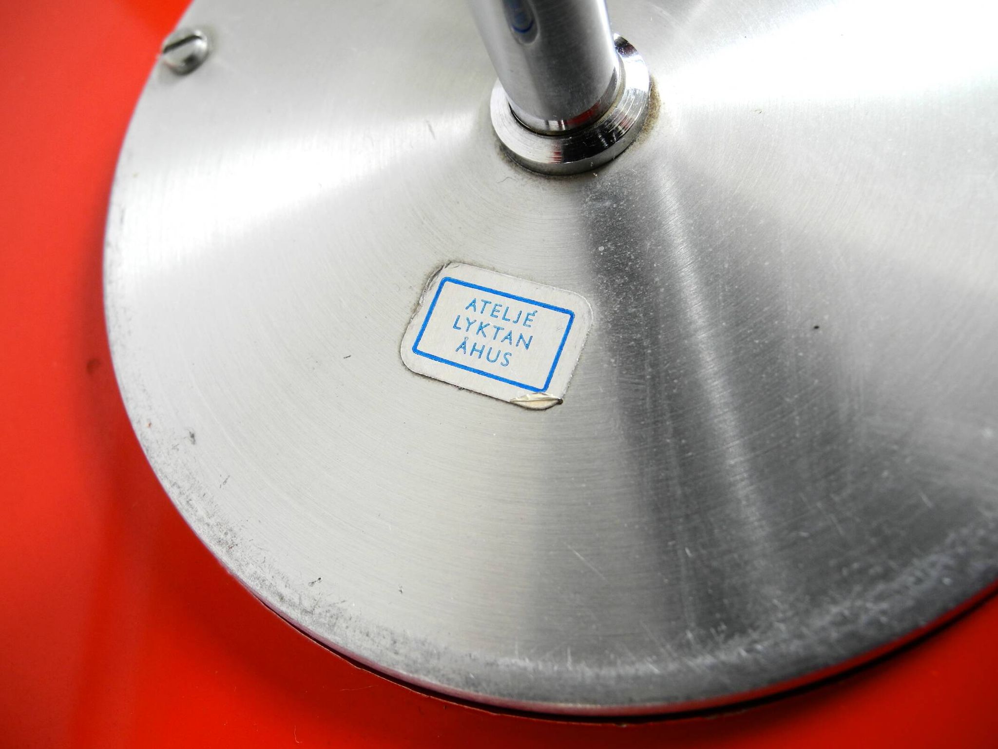 Large original 1960s red Bumling ceiling lamp by Anders Pehrson for Ateljé