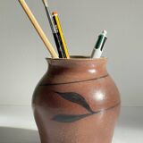 Vase artisanal signed stoneware vintage