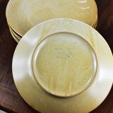 Set of 6 stoneware fish-patterned plates from France