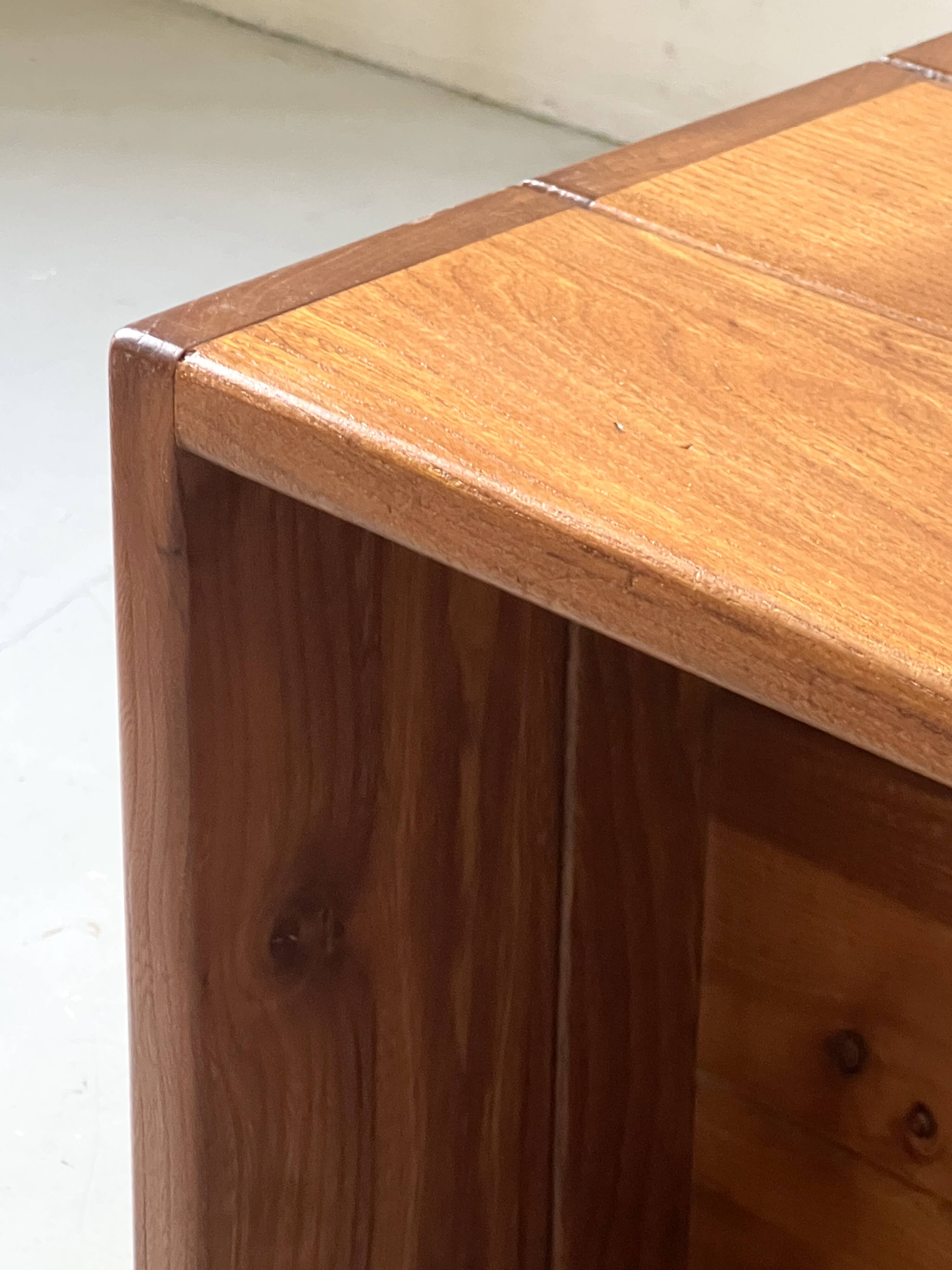 side table bedside in solid elm, Maison Regain 1970