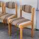 Suite of 4 chairs self beech brass and wool 1960