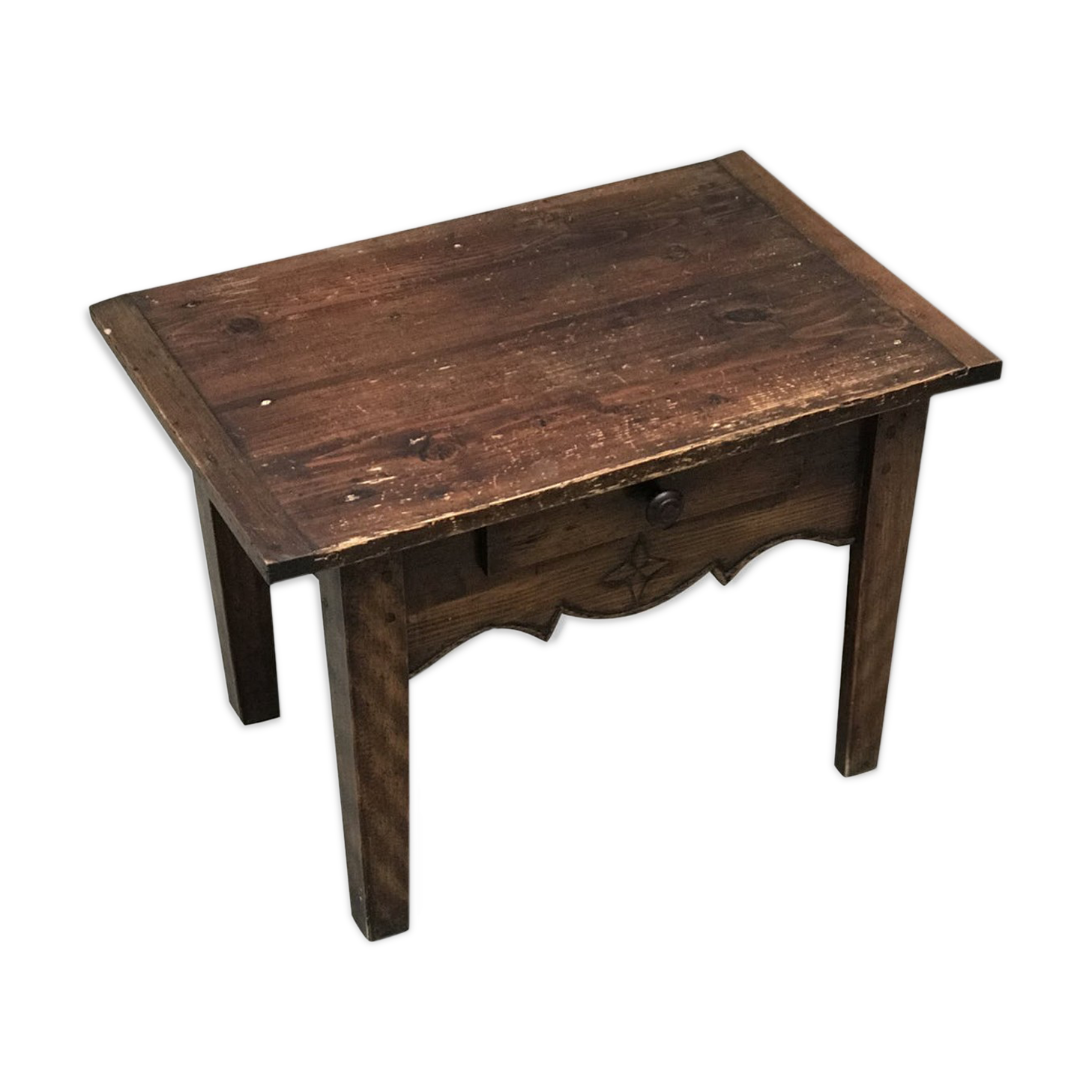 Old coffee table in chestnut