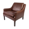 Fauteuil danois cuir marron  60s