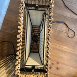 Pair of bamboo and canvas lamps year 70-80