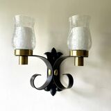 Large brutalist wall lamp by Jean Perzel