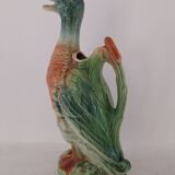 Water jug in slipware from the 1960s. Decorated with a coloured duck. Unmarked.