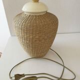 Ceramic lamp foot and vegetable fiber