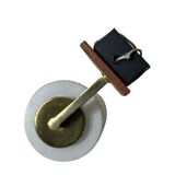 Pair of wood and glass wall sconces