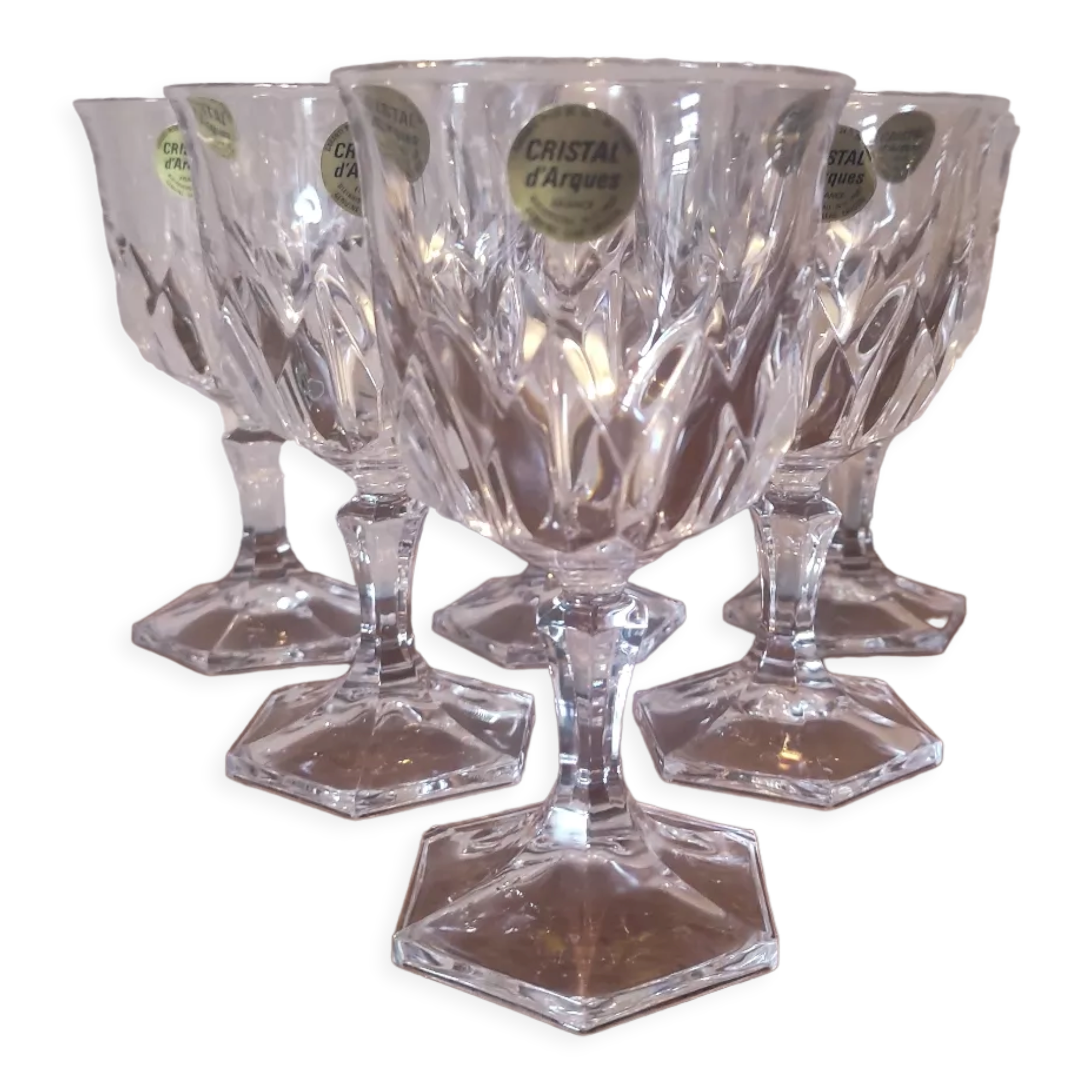 6 water glasses model Chaumont by crystal of Arques