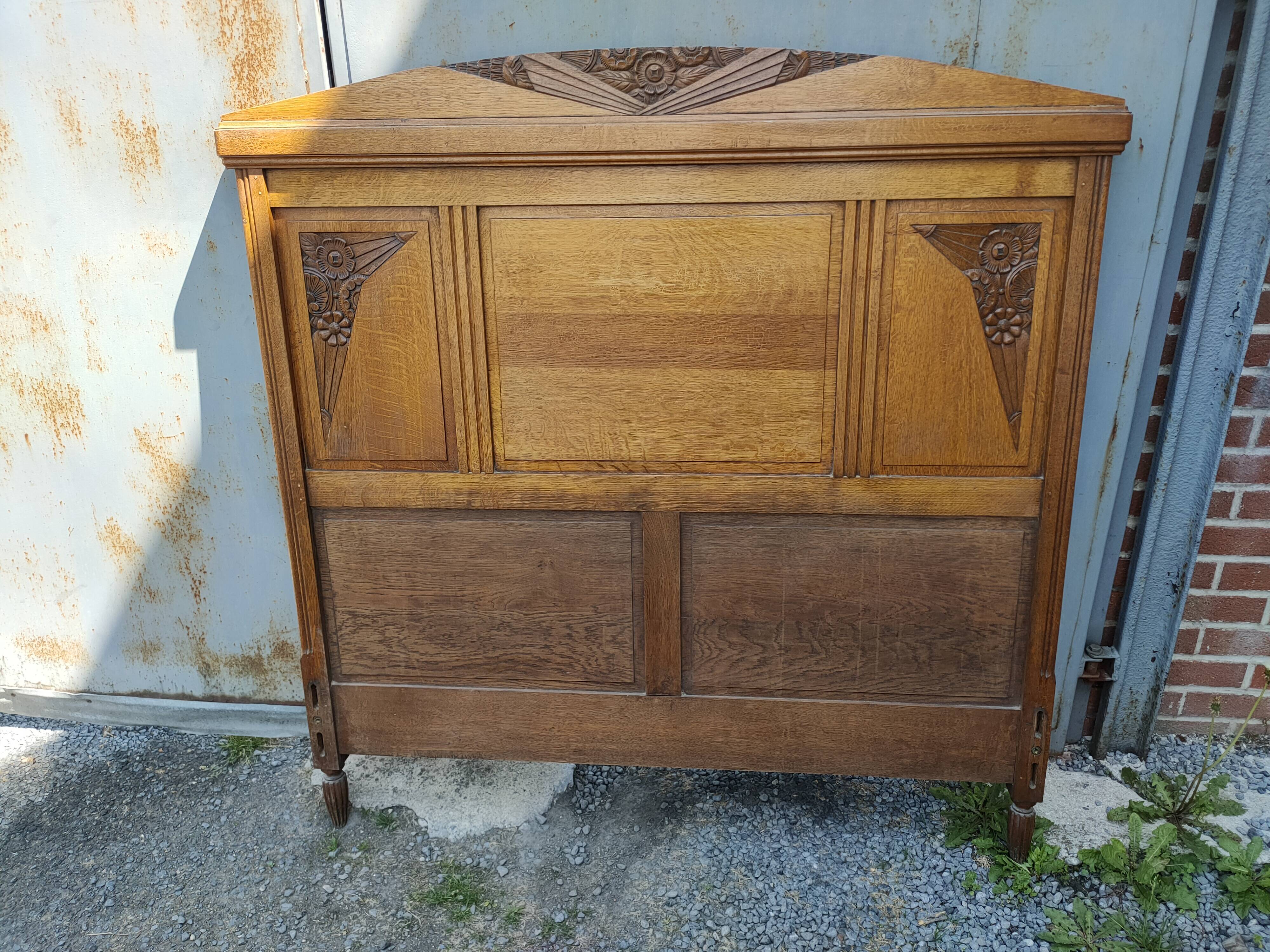 1930s oak headboard