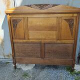 1930s oak headboard