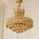 Brass and crystal chandelier plated with 24K gold PALWA, Germany, 1960s-70s.