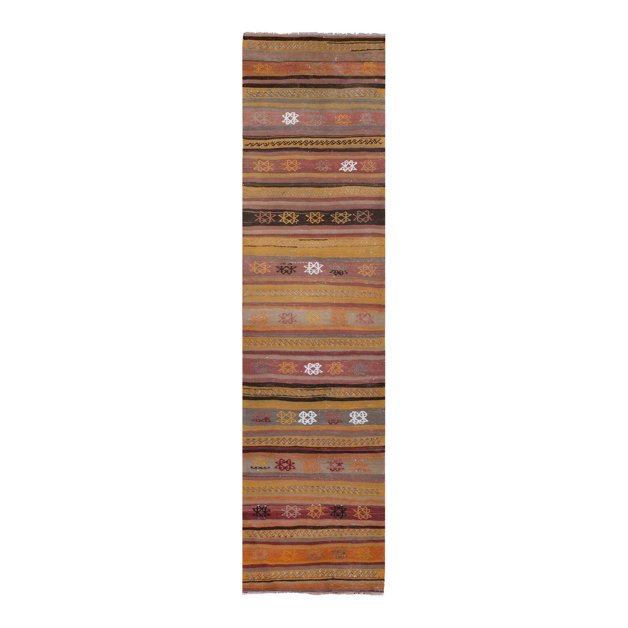 Vintage Turkish hallway rug 68x268 cm