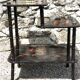 Antique chinese napoleon iii black lacquered shelf