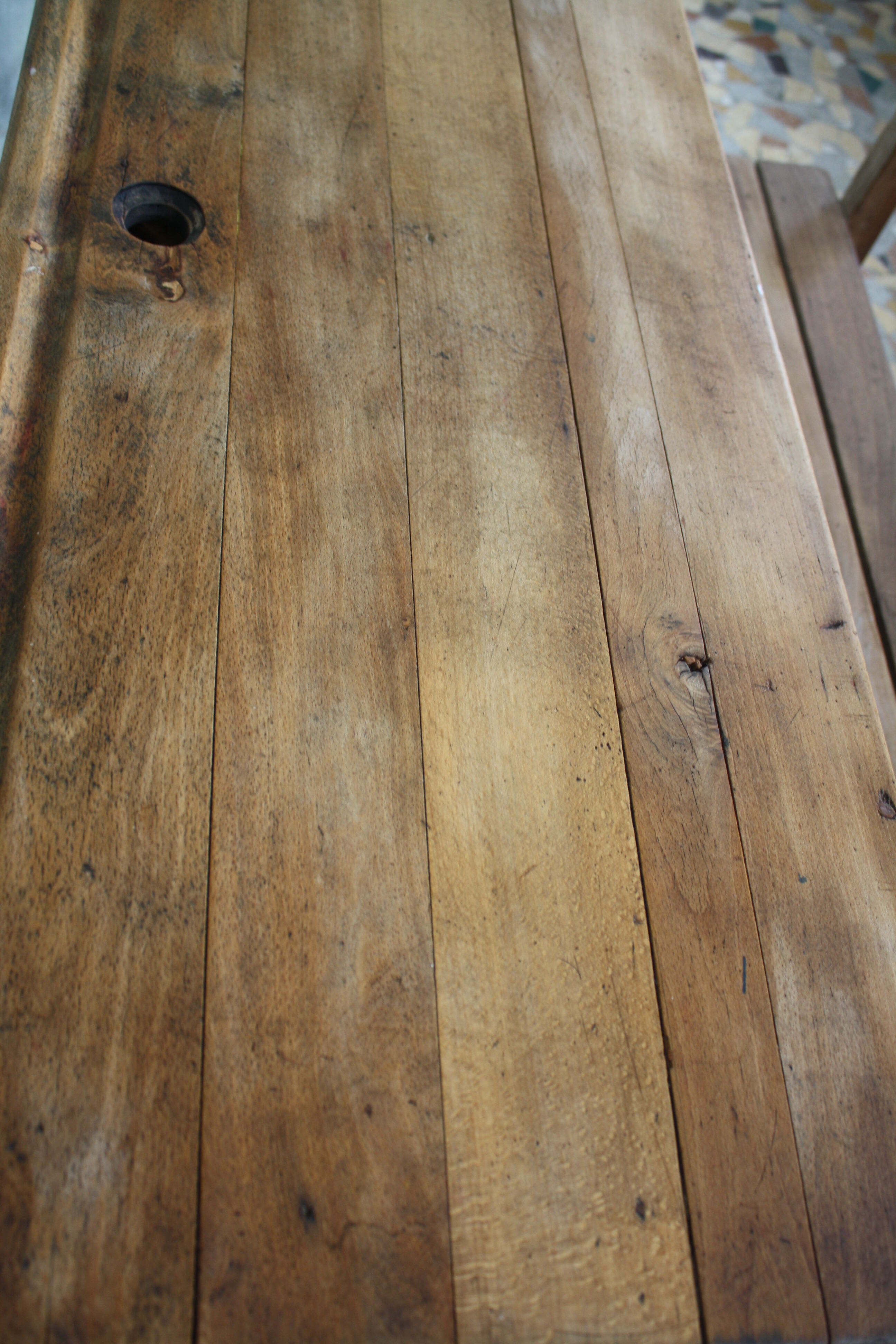 School desk wood 2 places