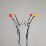 Rare chrome coat rack with colored balls, 1950s