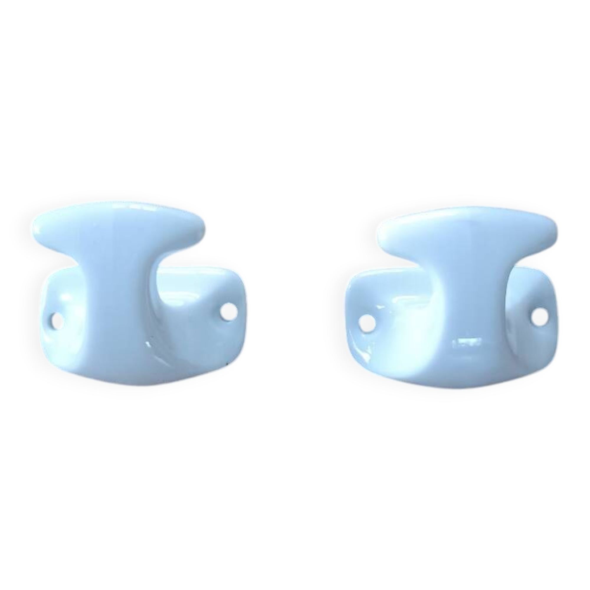 Pair of vintage porcelain coat hooks