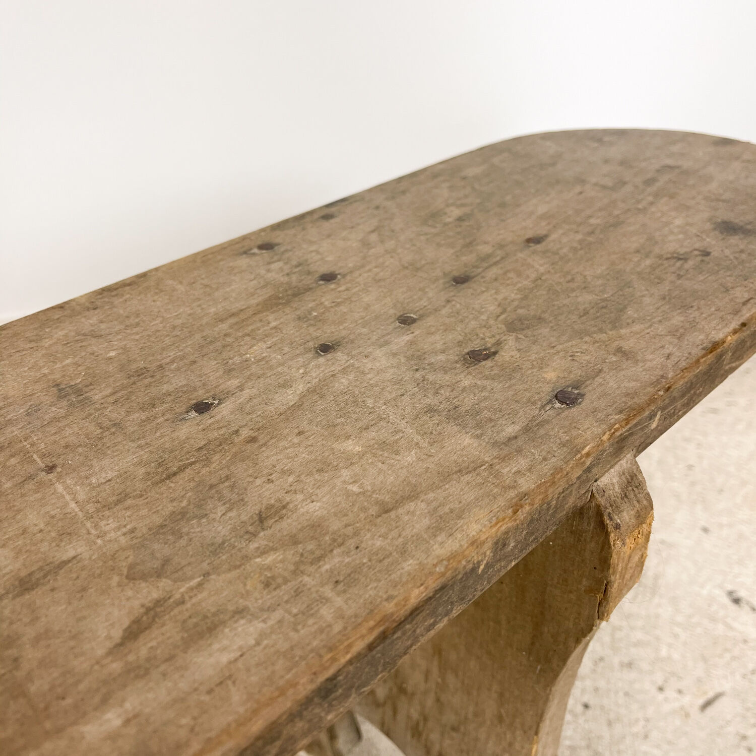 Antique elm wooden bench