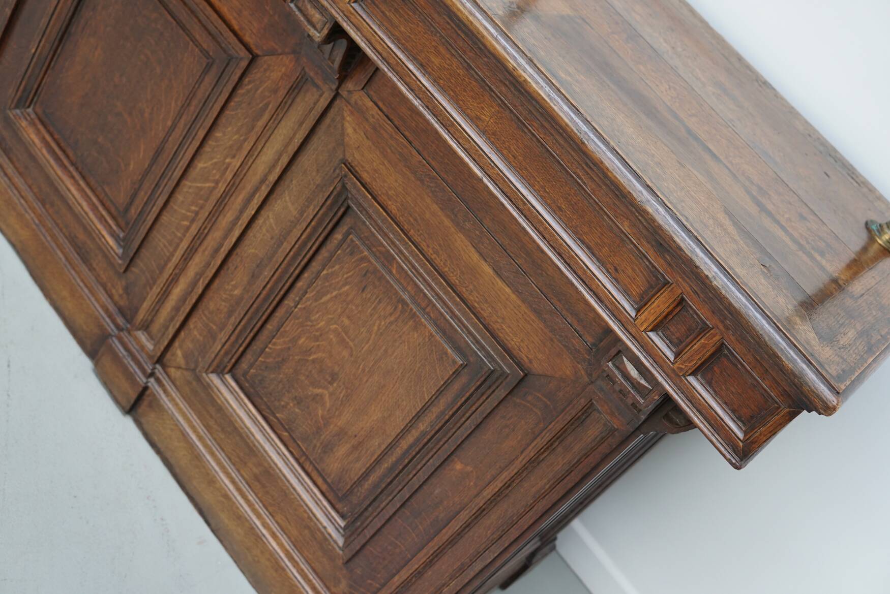 Antique French Oak Shop Counter Cabinet / Shelving Unit, 19th Century