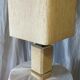 Stone, black marble and mottled silk table lamp