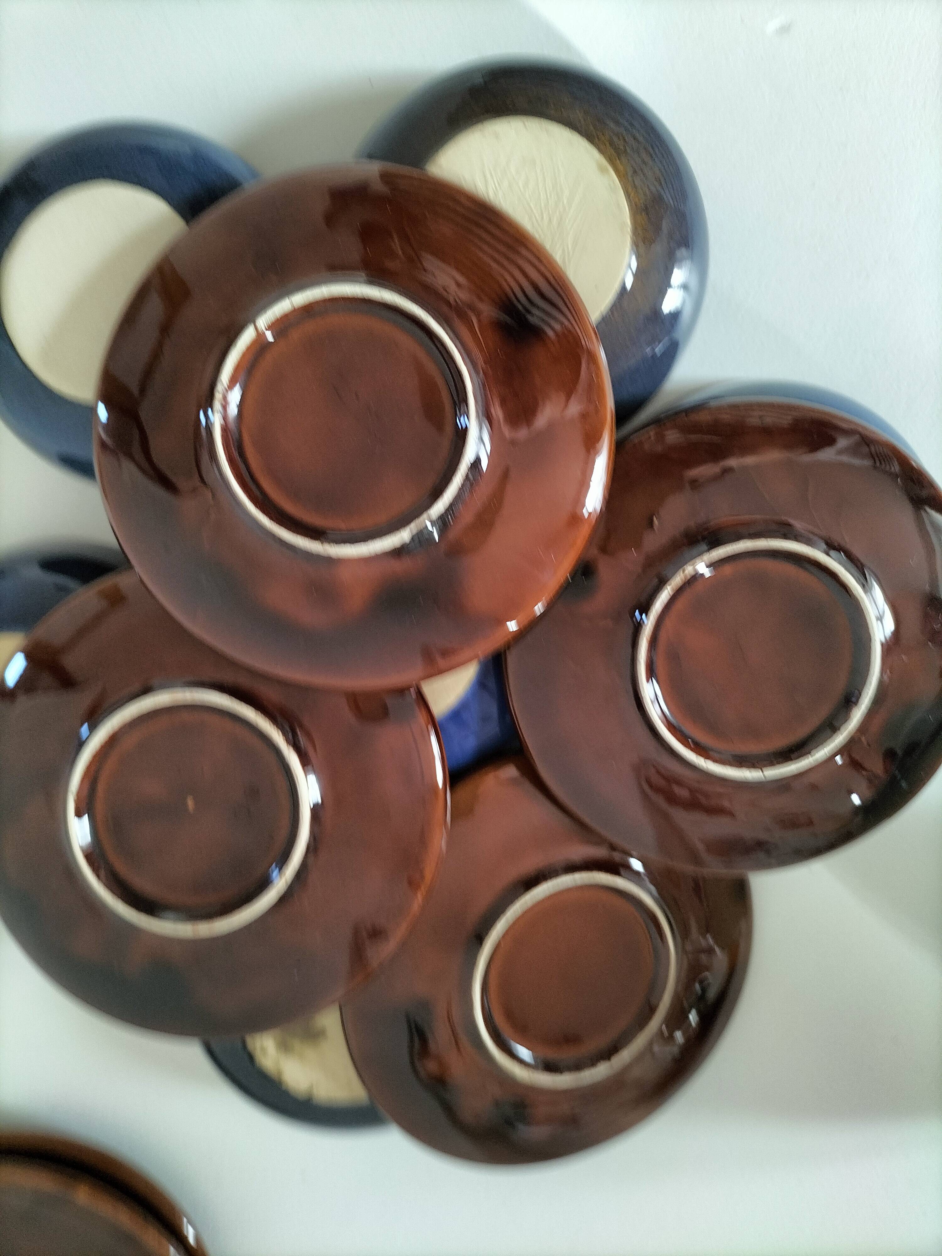 Vintage blue bowl mix & match set – country breakfast spirit