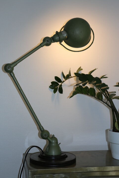 Jielde lamp 2 arms green hammered hammered