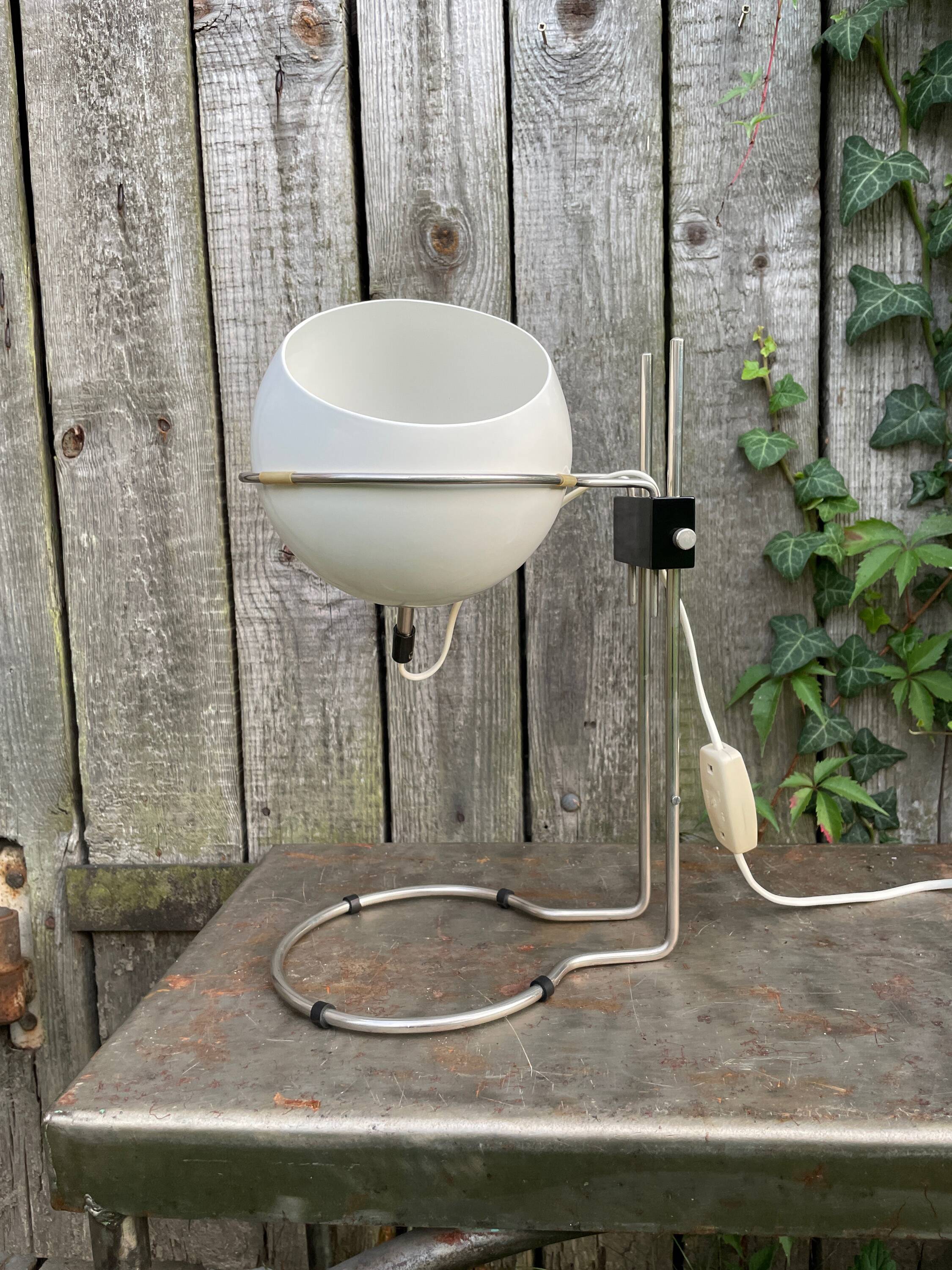 White Table Lamp Polam-Radom, 1970s