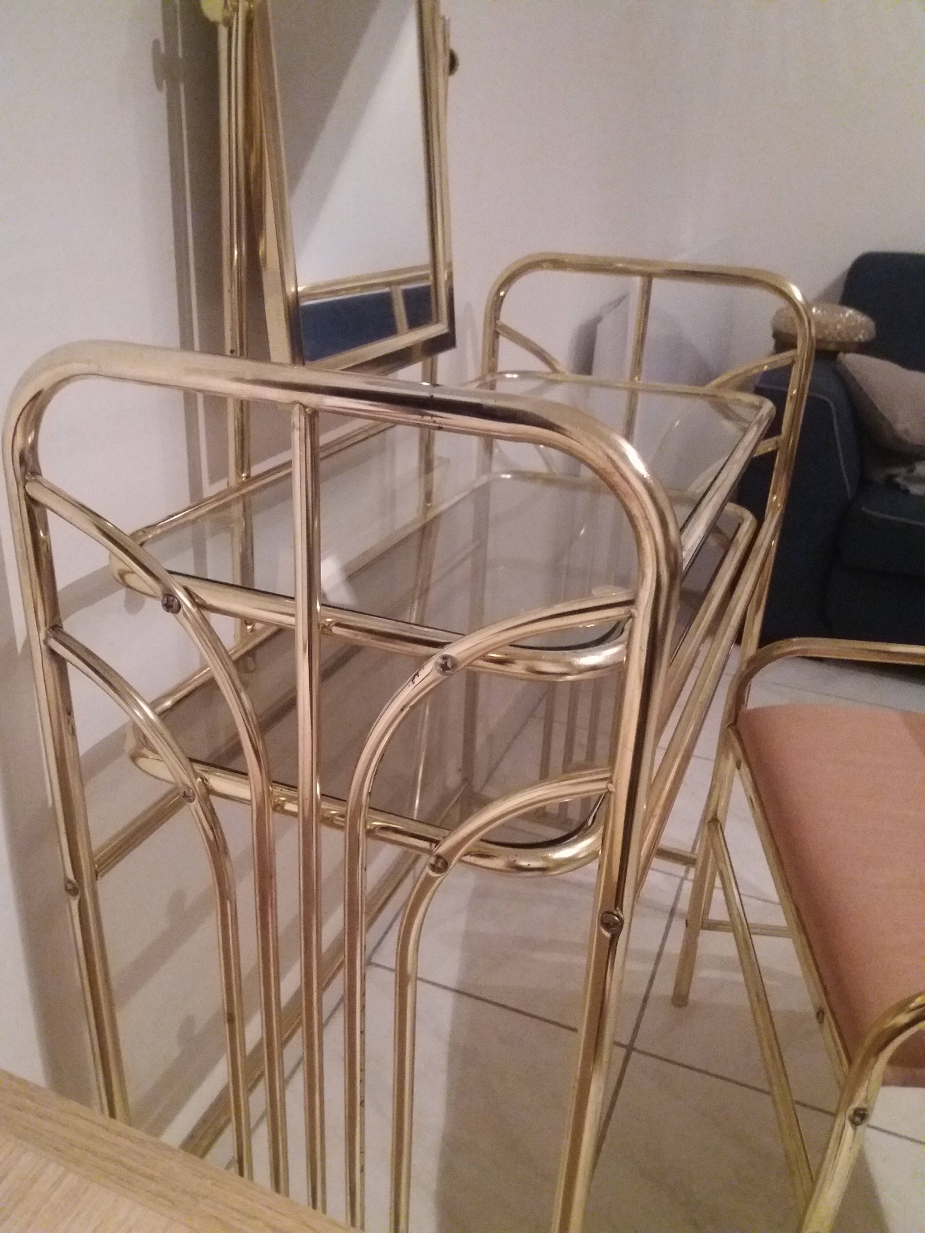 Coiffeuse dorée art déco