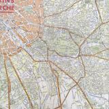 Vintage map Paris and its suburbs 1970