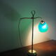 Desk lamp in brass with a swan neck and green opaline glass.