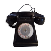 Black bakelite telephone