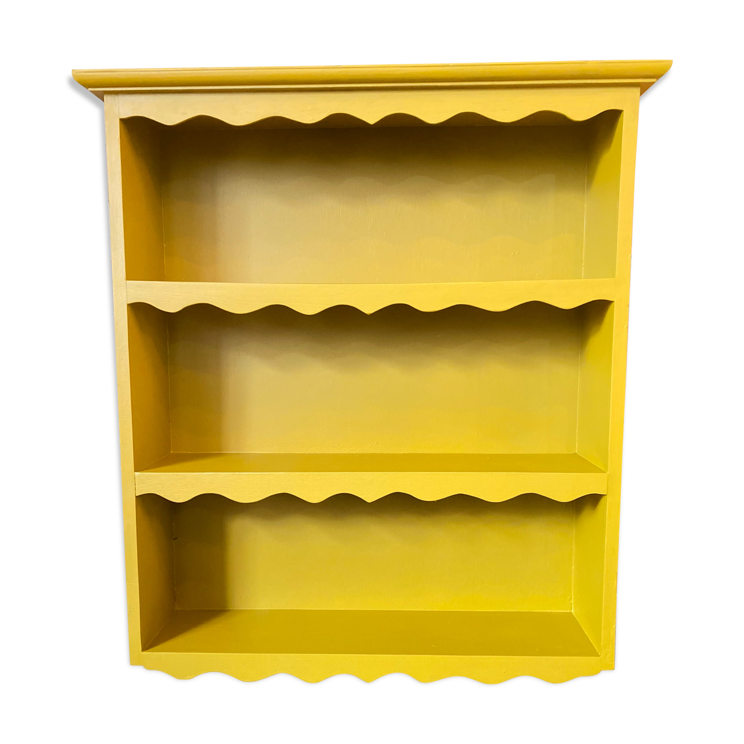 Renovated old saffron wall shelf
