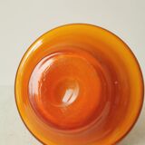 Vintage Murano Cased Glass Vase: Retro Orange Ceramic, 70s Yugoslavia