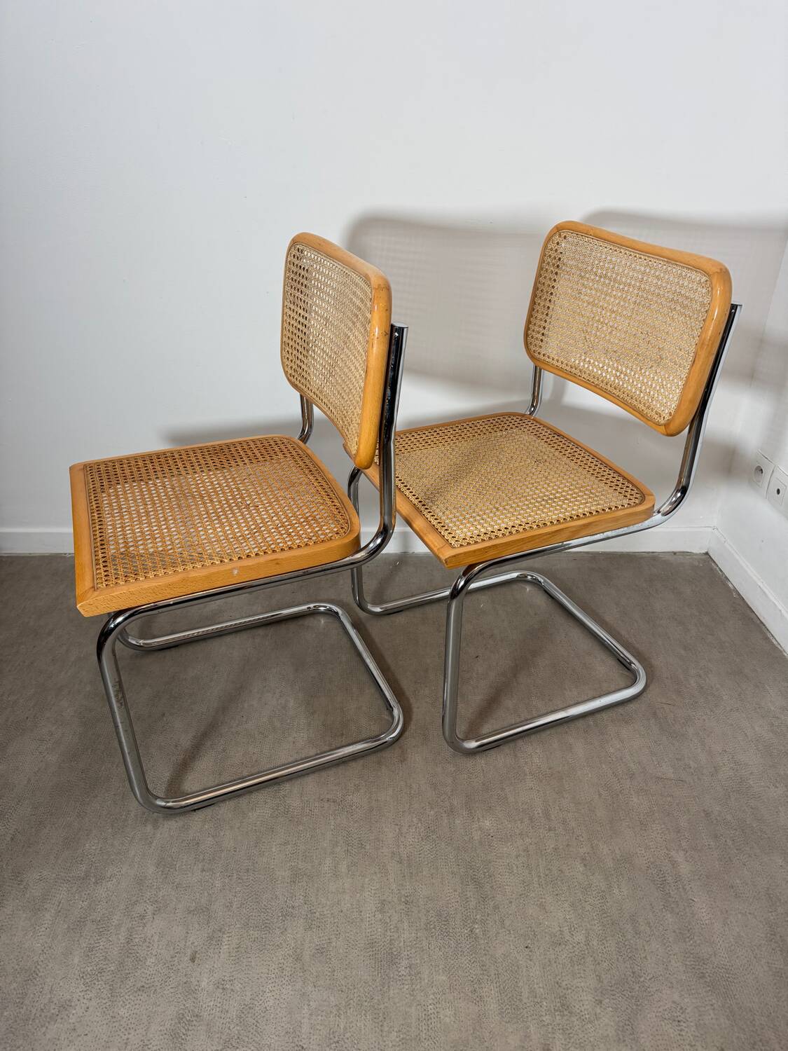 Pair of Cesca chairs by Marcel Breuer B32 made in Italy
