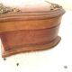 20th century leather jewelry and brass ornamentation box