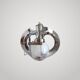 ANTIQUE CHANDELIER MAZZEGA Murano Opalescent Glass and Chrome Metal Pendant Light