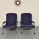 Paire de fauteuils lounge roulette design scandinave Bruno Mathsson