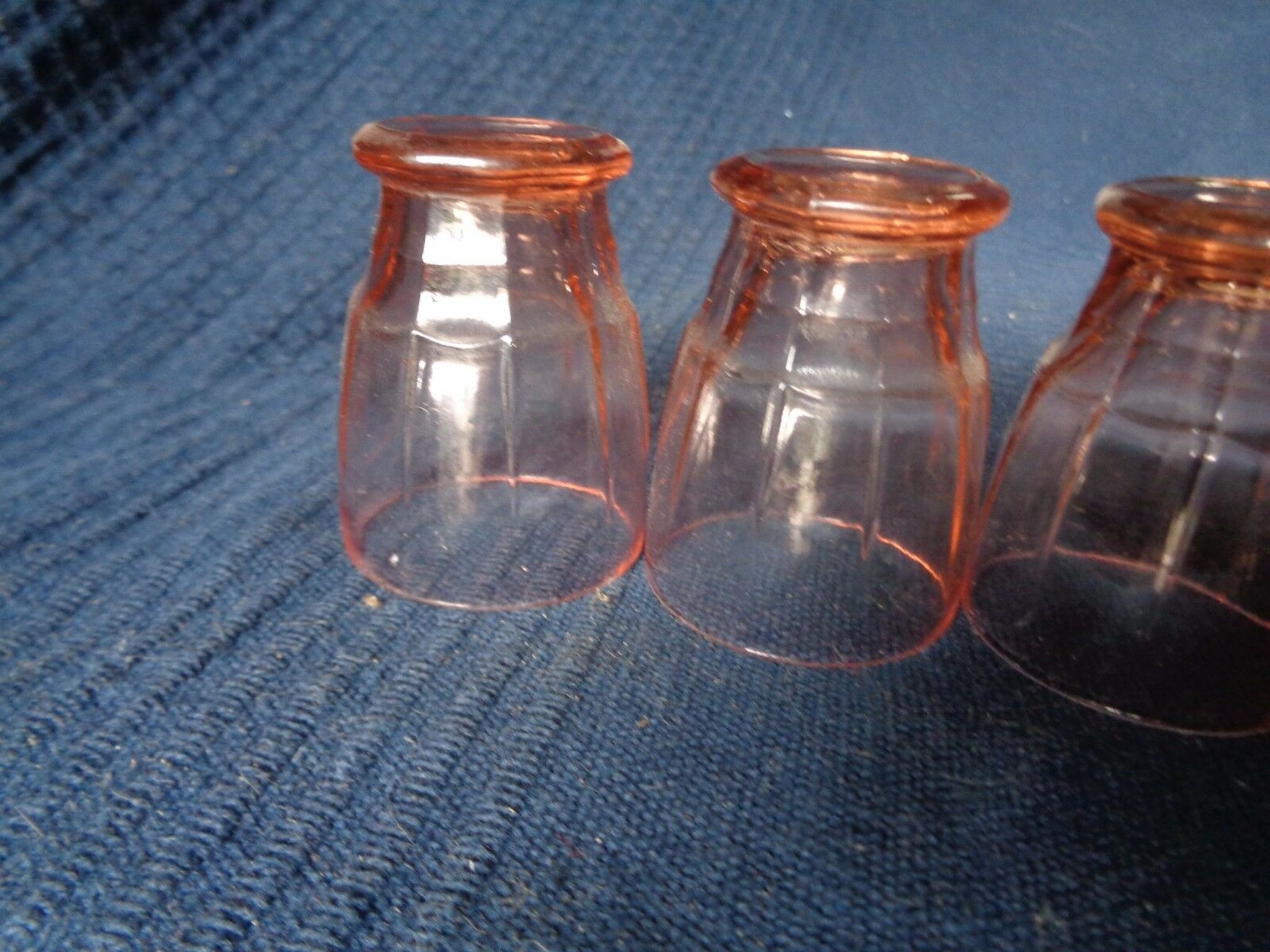 Lot 5 glasses old glass pink press aperitif digestive art nouveau art deco