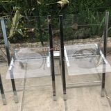 Vintage plexiglass folding chairs