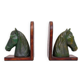 Étriers en céramique et cuir en forme de tête de cheval des années 1970