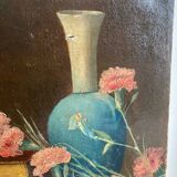 Tableau peinture à l’huile nature morte aux fleurs