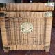 Antique vintage wicker trunk with brass fittings