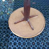 Braided chestnut harness small round side table on console tripod