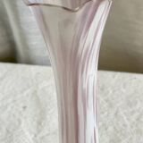 Clichy vase 1900 speckled opaline white and pink